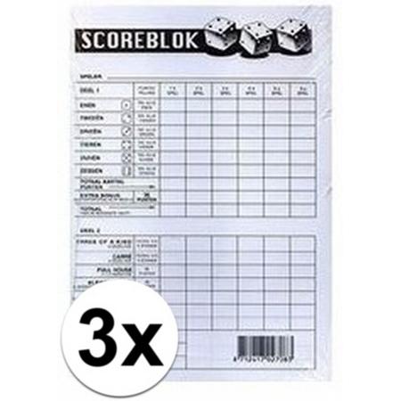 3x Scoreblok Yahtzee