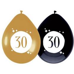 Ballonnen 30 jaar Festive Gold 6 stuks