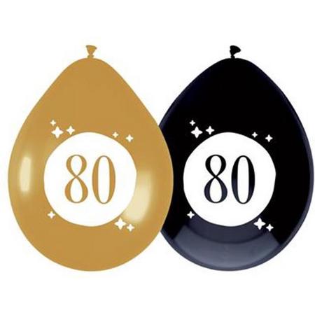 Ballonnen 80 jaar Festive Gold 6 stuks