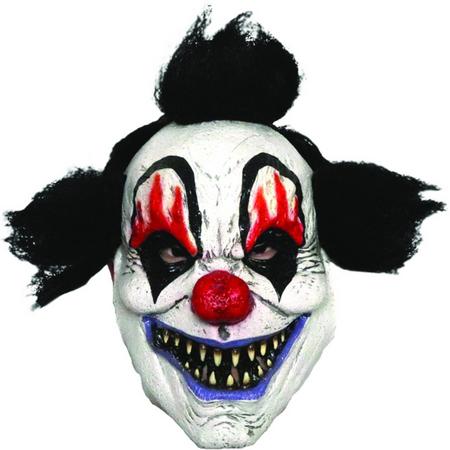 Masker Clown met zwart haar en vlammende ogen