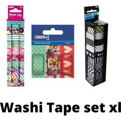 Washi tape set - meisjes - 3 soorten - knutselset - uniek cadeau
