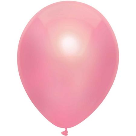 ballon metallic roze - 30 cm - 10 stuks