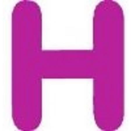 funtext letter H roze