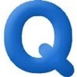 funtext letter Q blauw