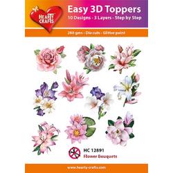 Easy 3D Topper - Flower Bouquets - HC12891 - 10 verschillende - 3 lagen