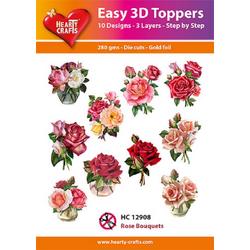 Easy 3D Topper - Rose Bouquets - HC12908 - 10 verschillende - 3 lagen