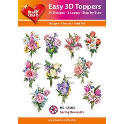 Easy 3D Topper - Spring Bouquets - HC12363 - 10 verschillende - 3 lagen