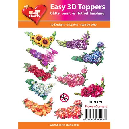 Easy 3D Topper Bloemen Hoeken