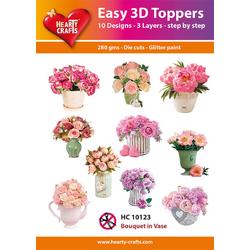 Easy 3D Toppers Bloemen in Vaas