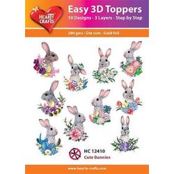 Hearty Crafts - Easy 3D Toppers - Cute Bunnies