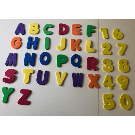 Badspeelgoed - 36 stuks foam letters/cijfer