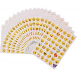 *** 12 vellen Emoji stickers Traktatie - 48 Verschillende Gezichtjes x 12 Vellen 912 Stuks Totaal - Uitdeelcadeau - van Heble® ***