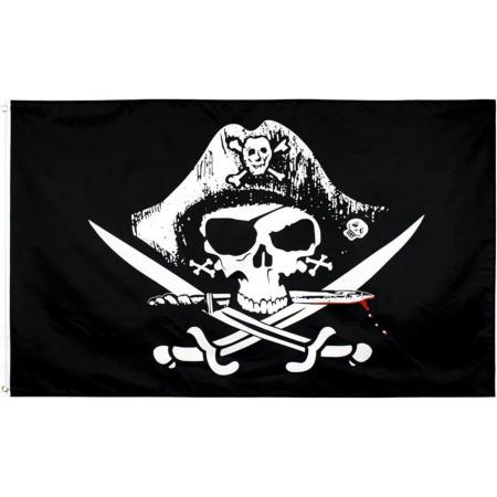 *** Piratenvlag Crossed Sabres Groot 90x150cm - van Heble® ***