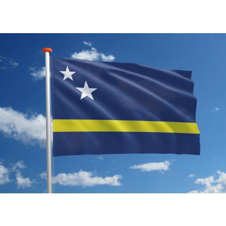 *** Vlag Curacao 90 x 150 cm - Curaçaose Vlag - Drapeau Curacao - van Heble® ***