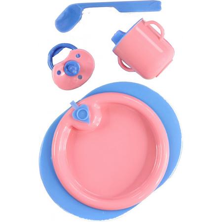 Heless Babypop Verzorgingsset 4-delig Roze/blauw