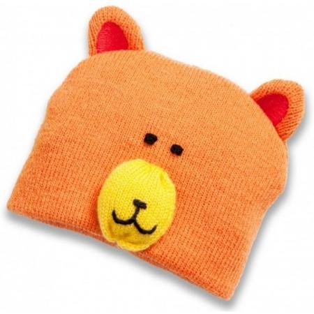 Heless poppenmuts beer oranje voor een pop van 35-45 cm