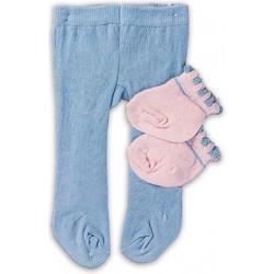 Poppenmaillot en sokken 35-45 cm textiel blauw/roze