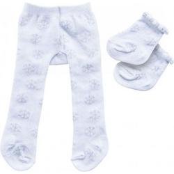 poppenmaillot en sokken polyester wit/zilver 35-45 cm