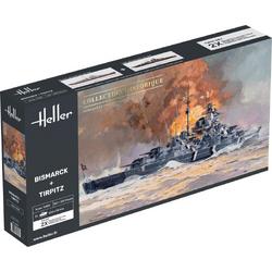 1:400 Heller 85078 Bismarck en Tirpitz Schepen - Twinset Plastic kit