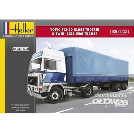 Heller Volvo F12-20 Globe Trotter & twin-axle semi trailer