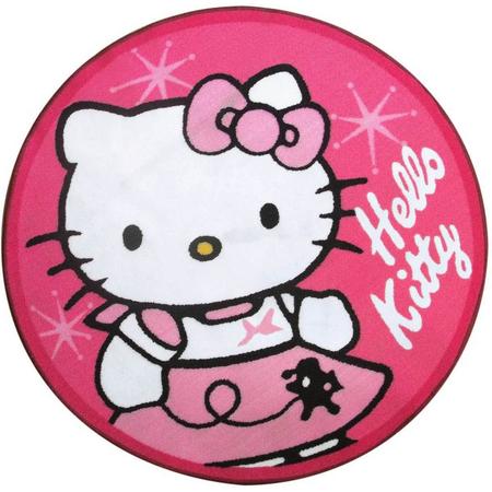 Hello Kitty - Vloerkleed rond - 80 cm - Roze