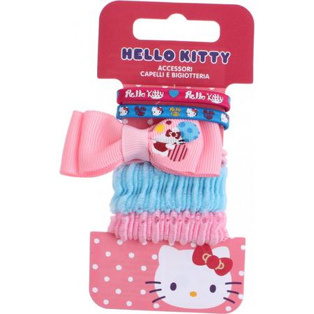 Hello Kitty Haarelastiekjes 5-delig Roze/blauw