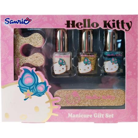 Hello Kitty Manicureset Gift Meisjes Foam Goud/roze 5-delig