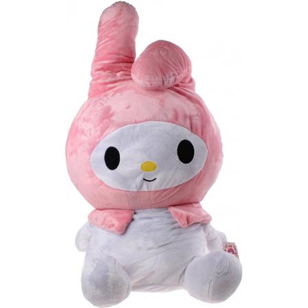 Hello Kitty Pluchen May Melodie Knuffel 57 Cm Wit/roze