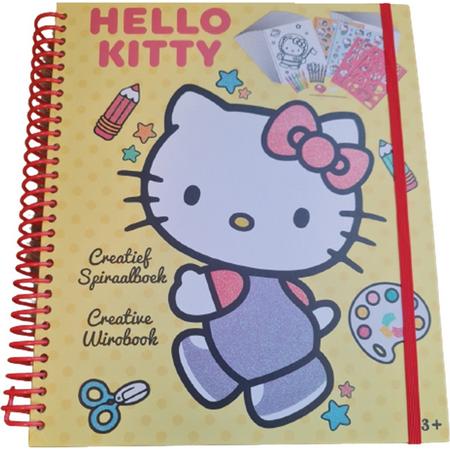 Hello Kitty Super Style Album - Tekenboek - Stickers - Krijtjes - Patronen