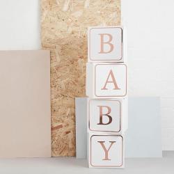 Baby Letterblokken Rosé goud
