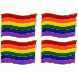 4x Regenboog gay pride kleuren metalen pin/broche/badge 4 cm - Regenboogvlag LHBT accessoires