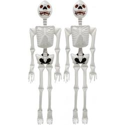 Opblaasbaar skelet - 2x - Halloween - zwart/wit - 183 cm