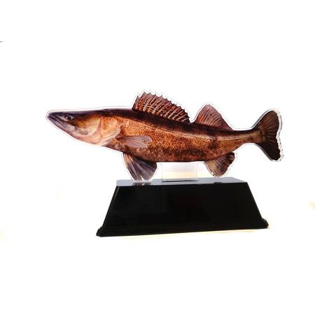 Vistrofee Real Fish Snoekbaars 17 cm - Prijs Snoekbaarswedstrijd Beker Viswedstrijd Snoekbaars