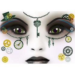 Herma Face Art Glitter Sticker / Gezicht Tattoo Steampunk Amelia
