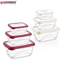 Herzberg 3 Stuks Extra Diepe Bio Saver Box Set Rood