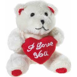 Mini cadeau knuffel beertjes beige met I Love You hartje van 10 cm - Moederdag - valentijn cadeautje voor hem en haar