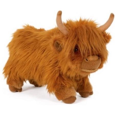 Pluche Schotse hooglander bruin knuffel 30 cm - Koeien knuffeldieren - Speelgoed voor kind