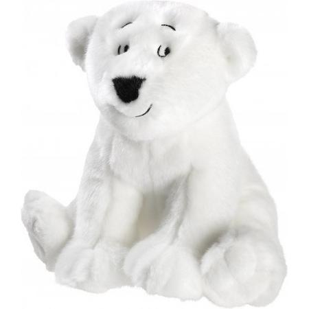 Pluche knuffel Lars de kleine ijsbeer zittend 25 cm - IJsberen pooldieren knuffels - Speelgoed voor kinderen
