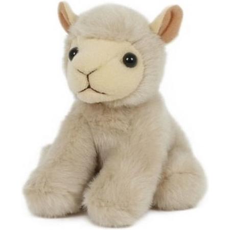 Pluche lammetje wit schapen knuffel 13 cm - Boerderijdieren knuffeldieren - Speelgoed voor kind