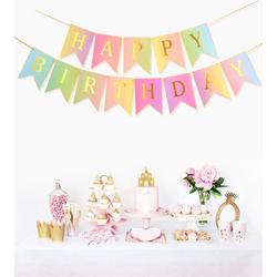 Decoratie - Happy Birthday Slinger - Verjaardag - Versiering - Feestje - Kleuren - Regenboog - Party - Meisje - Volwassenen