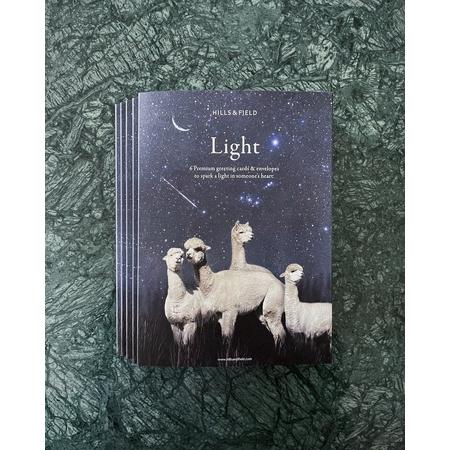 Luxe A5 Kerstkaarten - set van 6 kaarten incl. enveloppen - LIGHT serie - Hope - Peace - Bloom - Bond - Memory - Together