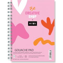 HIMI & Be Creative shop Gouache Pad – 17,8 x 25,4cm ringband – 50 vellen – 160 gram – wit papier
