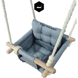 Baby / Kinder Schommel voor binnen of buiten! - Baby Swing Geruit Blauw - Schommelstoel inclusief Zachte Kussens en Bevestigingsmaterialen