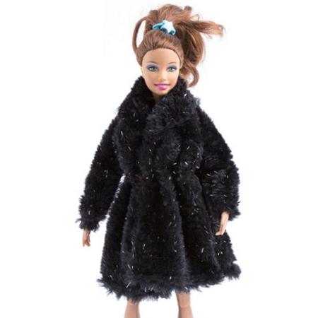 Barbie pop jas glitter zwart
