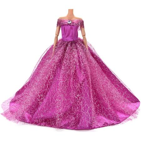 Barbie pop prinsessenjurk paars
