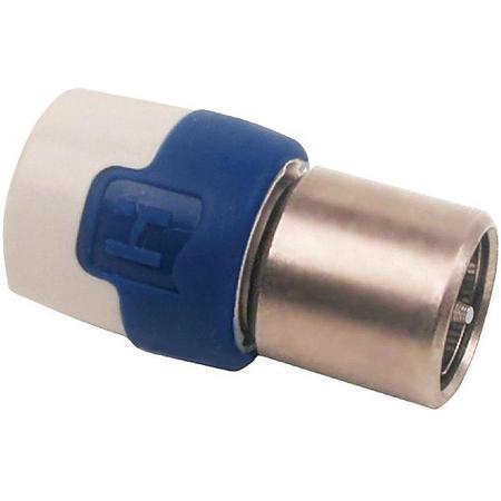 F-Connector Male - Male Aluminium/Blue