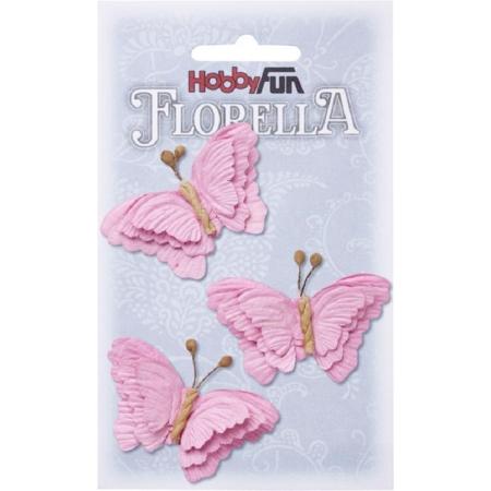 FLORELLA-Vlinders rosé, 6cm