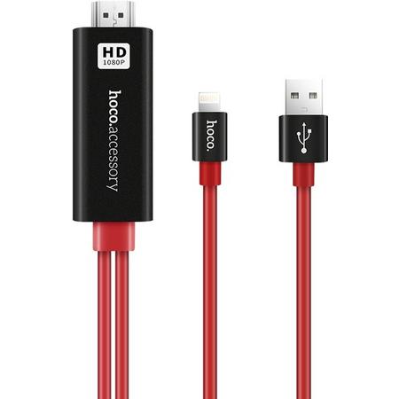 Adapter 8 pin Lightning naar HDMI Kabel - 2 M - 1080P Full HD - Video Audio Convertor voor Beeldscherm - Geschikt voor iPhone en iPad
