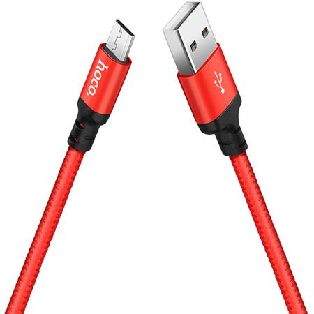 Hoco USB kabel naar Micro USB rood - 1 m