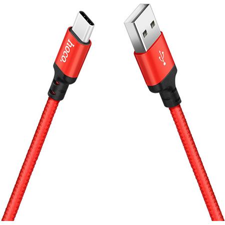 Hoco USB kabel naar USB-C rood - 2 m